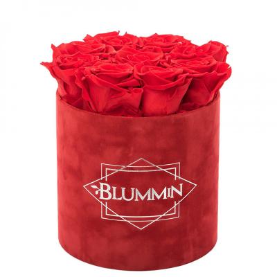 China Recycled Materials Round Cardboard Flower Box For Velvet Suede Flower Boxes For Bouquets for sale