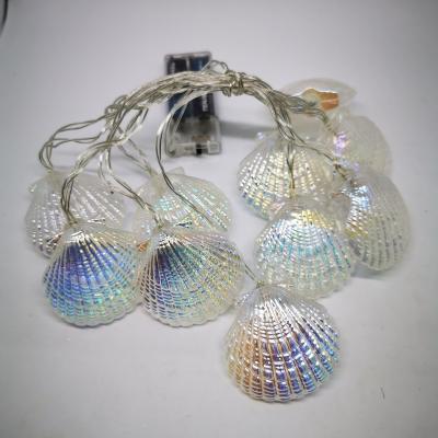 China String Light Colorful Shell LED Battery Light Pendant String for sale