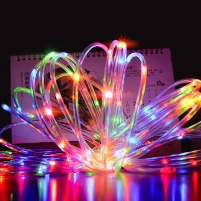 China Decoration led outdoor waterproof changing light solar string tube copper wire colorful color for garden decoration for sale