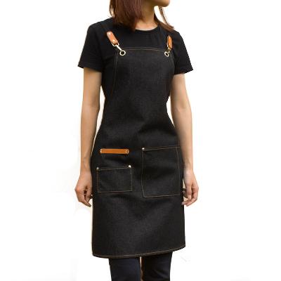 China Heavy Duty Drink/Food Denim Denim Salon Barber Hairdresser Work Apron for sale