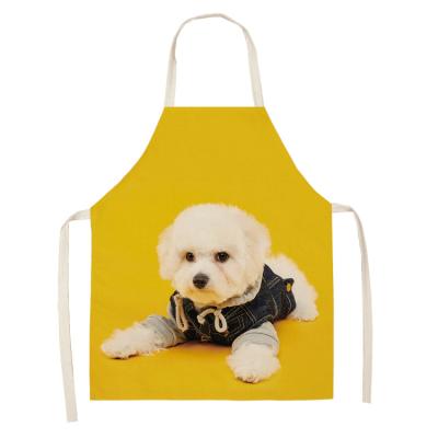 China Fashionable Do Digital Printing Cotton And Canvas Creative Dog Pattern Cooking Apron for sale