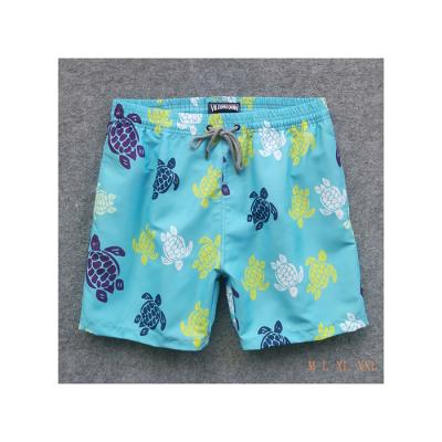 China Stylish Casual Turtle Print Mens Breathable Beach Shorts Elastic Band Lanyard Surf Shorts Swimming Shorts for sale