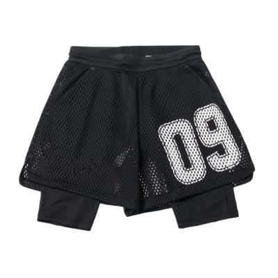 China QUICK DRY Summer Double-Layer Running Men's Running Shorts for sale