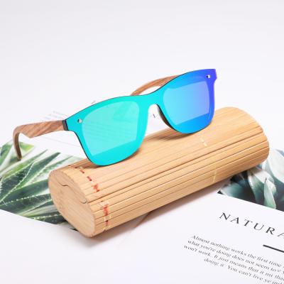 China 2021 New Arrival Wooden Mirror Glasses Custom Logo Mirror Glasses Flat Glasses Sunglasses for sale