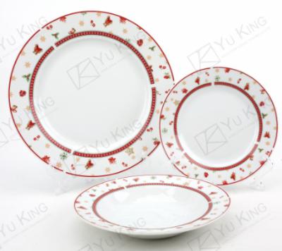 China Viable Wholesale Christmas Dinner Set 18pcs Ceramic Porcelain Dinnerware Sets for sale