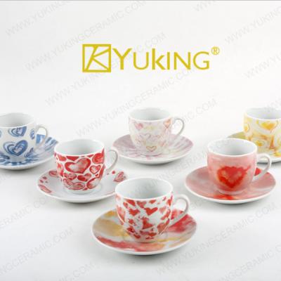 China Factory Manufacturer Supplier Competitive Price Sustainable Tea Cups And Saucers Ceramic Mug Sets New Bone China for sale