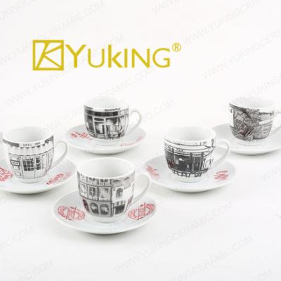 China Factory Manufacturer Supplier Competitive Price Sustainable Tea Cups And Saucers Ceramic Mug Sets New Bone China for sale