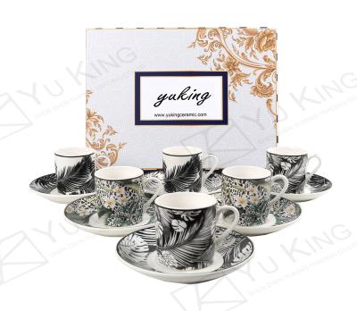 China Nature Sustainable Pretty Style Ceramic Tea Cups Sets Ethiopian Coffee Mug Set for sale