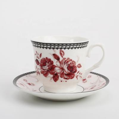 China Sustainable Ceramic Tea Cups Cup And Saucer Set Cup And Saucer Set Porcelain for sale