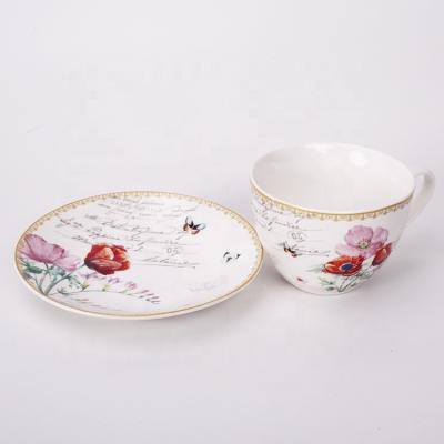 China Teacups Coffee Porcelain Types Cup And Saucer Viable Box Antique Tea Cup for sale