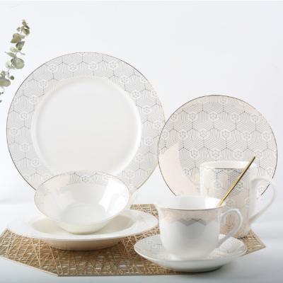 China Viable Modern Sleek Gold Geometric Dinner Sets for sale