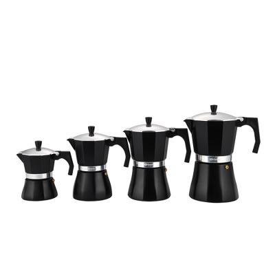 China WITH LID End Various Mini Italian Coffee Maker Caffettiera Moka Aluminum Hi Pot For Home Use for sale