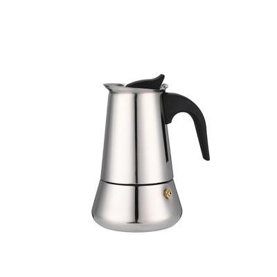 China WITH LID Cheap Round Moka Pot New Hot Selling Concave Bottom Stainless Spresso Coffee Maker for sale