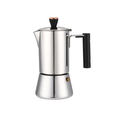 China WITH LID Hot Selling 6 Cups Espresso Coffee Maker Italy Moka Pot Stainless Steel With Lid for sale