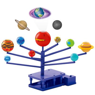 China Projection Function Planet Solar System DIY Toys STEAM Projection Function Electric Motor Rotating Educational Rotation for sale