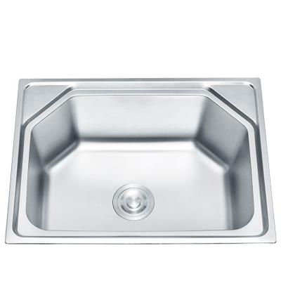 China Without Dishwasher Single Bowl Single Tank Kitchen Sink Food Grade SUS304 Stainless Steel Kitchen Basin Sink for sale