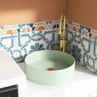 China Contemporary Popular Art Ceramic Side Sink Wholesale Sink Balcony Sink Drain Sale Single Pot Square The Counter Basin Basin Bathroom for sale