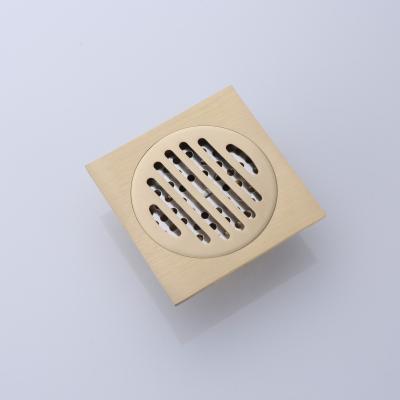 China Good Quality Bathroom Kitchen Gold Color Drain Strainer Shower Filter Bathroom Sink Easy Installation And Durable Popular Anti-odor Copper Floor Drain Full for sale