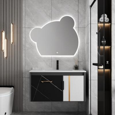 China Contemporary Cheap Creative Bear Mirror Cabinet Bathroom Mirror Cabinet Bathroom Price Good Quality Tricolor Lights Design for sale