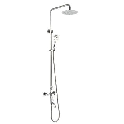 China With sliding bar stainless steel mirror small shower set warm and cold mirror bright light can lift mirror small shower shower faucet for sale