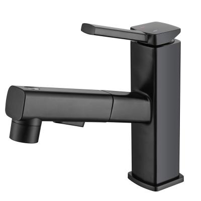 China Modern Simple Hotel Brass High End Mixer Tap Cold Hot Water Mixer Tap Basin Faucet Handle Zine Luxury Bathroom Faucet for sale