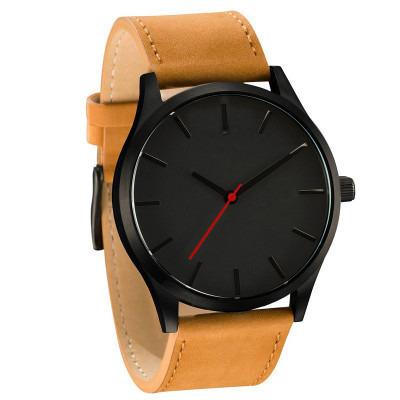 China 2022 factory price non-specific logo OEM custom watch for quality simple factory fashion band men's leather strap wrist man watch direct for sale