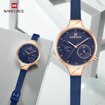 China Custom Logo 2022 Naviforce 5001s Rgbebe Ladies Rose Gold Watch Women Waterproof Date Automatic Luxury Quartz Wristwatches for sale