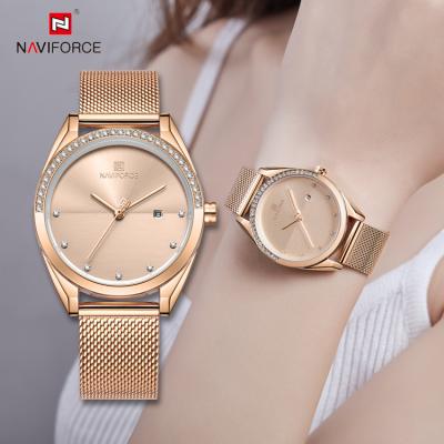 China Auto Date Naviforce 2022 5015 Reloj Navi Force Quartz Women Watch Rgrg Diamond Reloj Mujer Luxury Ladies Wristwatches for sale