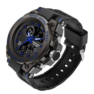 China OEM ODM automatic date Sanda 2022 739 analog-digital display best silicone men watch hot sale fashionable sports watches customized for sale