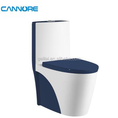 China Double-flush back to wall ceramic toilet one-piece color wall toielt works council siphonic toilet for sale