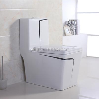 China Double-flow Color Bathroom One-piece Toiletries Strap Ceramic Sanitary Toilet for sale