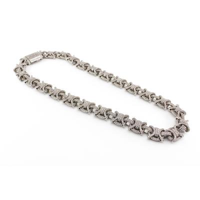 China Hot Selling Hiphop China Link Chain Cuban Necklace Iced Out Sterling Silver Cuban Chain Hip Hop Jewelry for sale