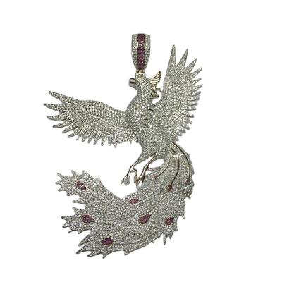 China High Quality Moissanite Hop Phoenix Bird Hiphop Phoenix Bird Hip Anime Pendant Pendant Jewelry for sale