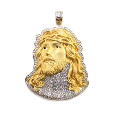 China 2021 Gold Luxury Large Pendant Hip Hop Jesus Necklace Custom Hip Hop Jewelry Christmas Gift for sale