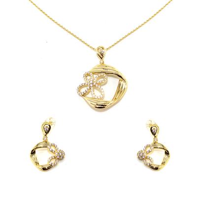 China Who respects the environment; Beautiful Gold Nickel Free Jewelry Sets 925 Sterling Silver Women Jewelry Set Zircon Gold Vermeil Jewelry Set 2021 for sale