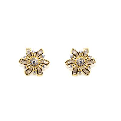 China New FASHIONABLE Listing Sense Of Luxury Stud Earrings Micro Insert Fashionable Tiny Gold Stud Earrings for sale