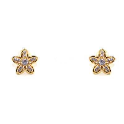 China FASHIONABLE Hot Sale Personality Five Petals Flower Silver Gold Vermeil Sterling Fashion Earrings 2021 popular high quality designer designer for sale