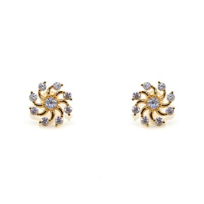 China 2021 fashion designer fashion designer hot sale gold spiral vermeil personality popular high quality silver crystal earrings for sale