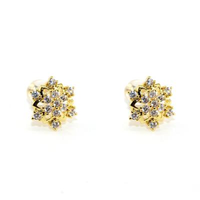 China 2021 Fashion Trendy Gold Stud Earrings Original Micro Insert Stud Earrings for sale