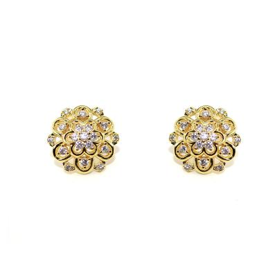 China New Fashionable Listing Sense Of Stud Earrings Luxury Micro Insert Celestial Gold Fashionable Earrings for sale