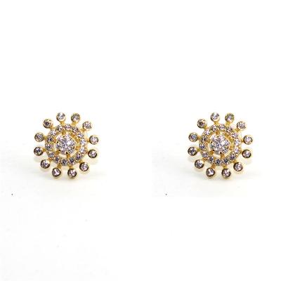 China Fashionable Retro Stud Micro Insert Wholesale Fashionable Women's Gold Earrings for sale