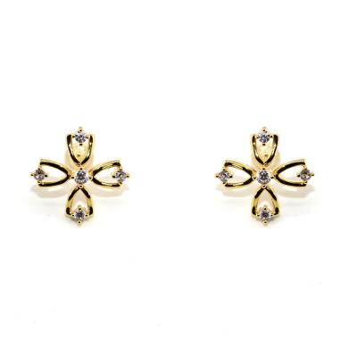 China Factory Outlet Fashionable Luxury Gold Stud Earring Set Micro Insert Earrings Fashionable Sense for sale