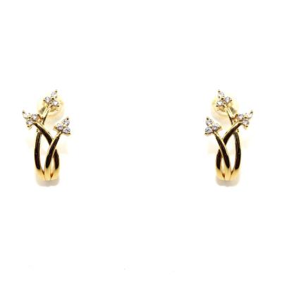 China Trendy Christmas Tree Design For Gift Fashionable Micro Insert Gold Zircon Personality Star Stud Earrings for sale