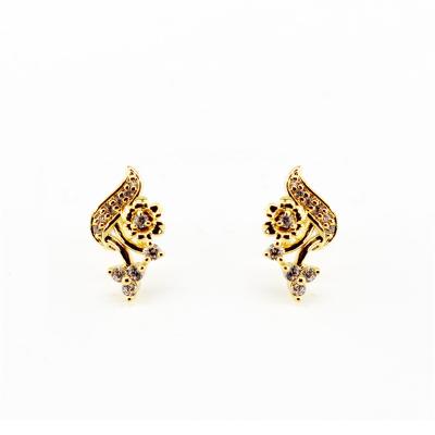 China 2021 Trendy Retro Circle Stud Earrings Micro Insert Earrings Trendy Gold for sale