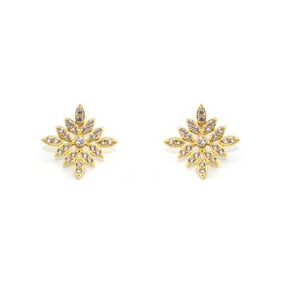 China FASHIONABLE Original Factory Outlet Micro Stud Earrings Micro Insert Fashionable Gold Earring Charm for sale