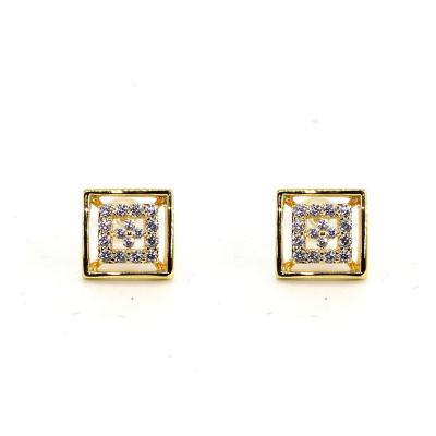 China Fashionable Retro Stud Earrings Micro Insert Hot Sale Gold Coin Earrings for sale