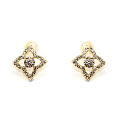 China Fashionable Factory Outlet Personality Stud Earrings Micro Insert Gold Fashionable Earrings Design for sale