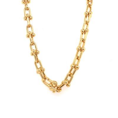 China 2021 good quality thick U chain necklace 18K gold plated jewelry casual/sporty hot sale factory dropshipping custom design fashionable for sale