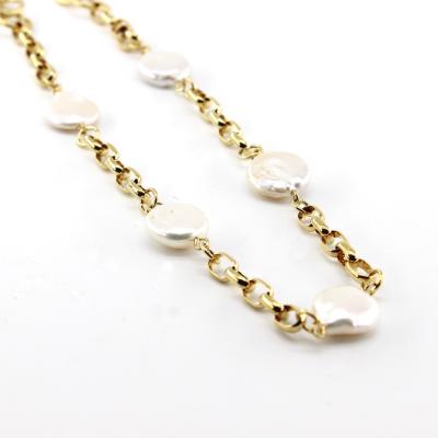 China CLASSIC 14k Gold Freshwater Pearl Choker Necklace Irregular Pearl Chain Necklace Women Jewelry for sale