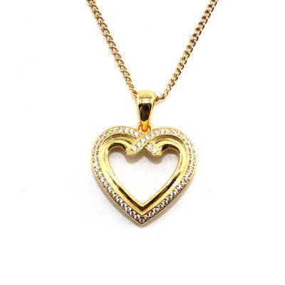 China Office / Quarry Hollowed-out Heart Necklace 925 Sterling Silver Vermeil 18k Gold Jewelry Diamonds Necklaces Gemstone for sale